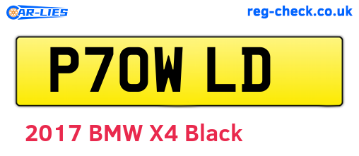 P70WLD are the vehicle registration plates.