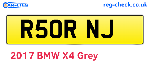 R50RNJ are the vehicle registration plates.