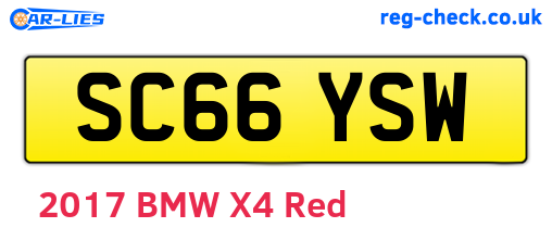 SC66YSW are the vehicle registration plates.