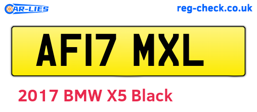 AF17MXL are the vehicle registration plates.