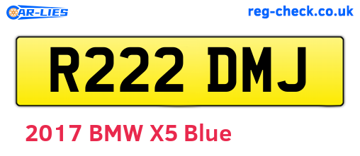 R222DMJ are the vehicle registration plates.