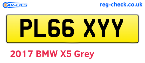 PL66XYY are the vehicle registration plates.