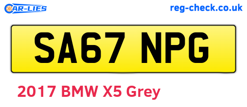 SA67NPG are the vehicle registration plates.