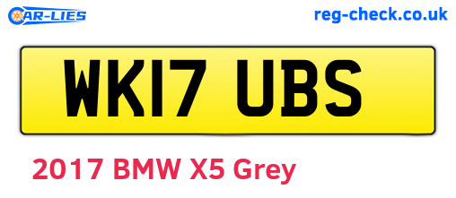 WK17UBS are the vehicle registration plates.