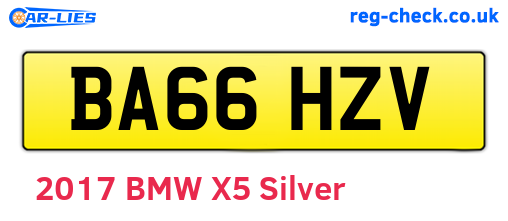 BA66HZV are the vehicle registration plates.
