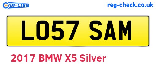 LO57SAM are the vehicle registration plates.