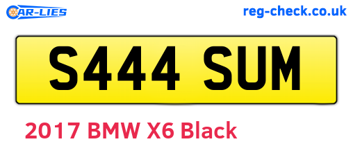 S444SUM are the vehicle registration plates.