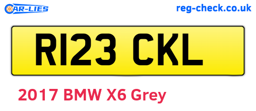 R123CKL are the vehicle registration plates.