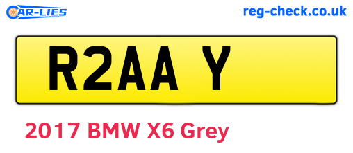 R2AAY are the vehicle registration plates.