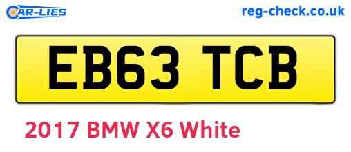 EB63TCB are the vehicle registration plates.