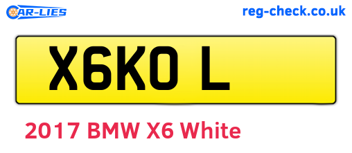 X6KOL are the vehicle registration plates.