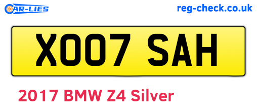 XO07SAH are the vehicle registration plates.