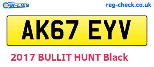 AK67EYV are the vehicle registration plates.