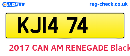 KJI474 are the vehicle registration plates.