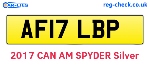 AF17LBP are the vehicle registration plates.