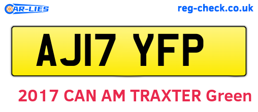 AJ17YFP are the vehicle registration plates.