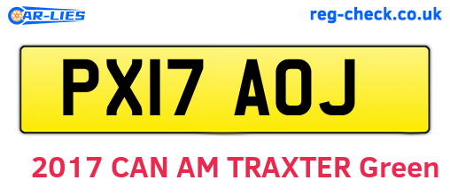 PX17AOJ are the vehicle registration plates.