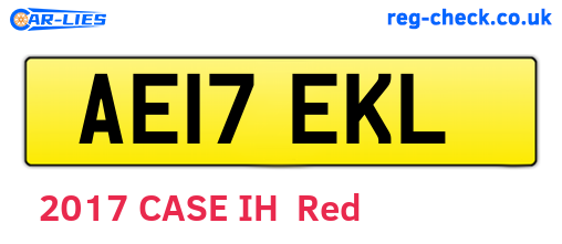 AE17EKL are the vehicle registration plates.