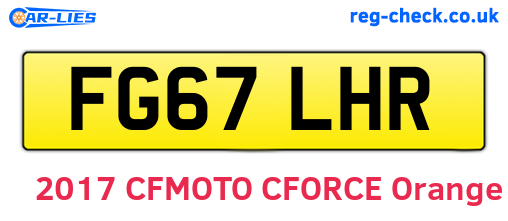 FG67LHR are the vehicle registration plates.