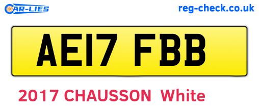 AE17FBB are the vehicle registration plates.