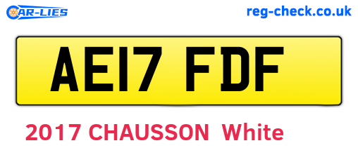 AE17FDF are the vehicle registration plates.