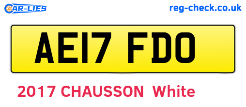 AE17FDO are the vehicle registration plates.