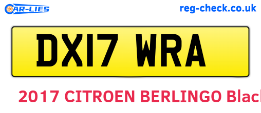 DX17WRA are the vehicle registration plates.