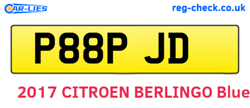 P88PJD are the vehicle registration plates.