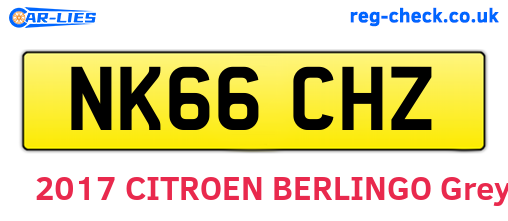 NK66CHZ are the vehicle registration plates.