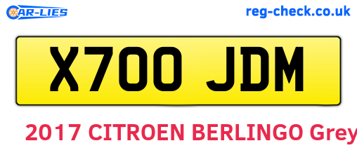 X700JDM are the vehicle registration plates.