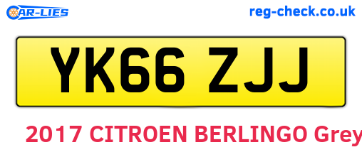 YK66ZJJ are the vehicle registration plates.