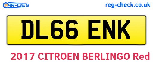 DL66ENK are the vehicle registration plates.