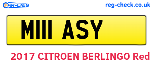 M111ASY are the vehicle registration plates.