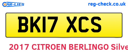 BK17XCS are the vehicle registration plates.