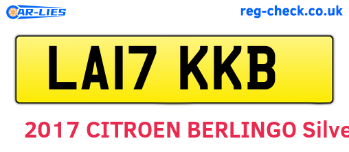 LA17KKB are the vehicle registration plates.