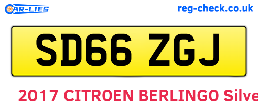 SD66ZGJ are the vehicle registration plates.