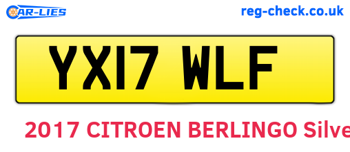YX17WLF are the vehicle registration plates.