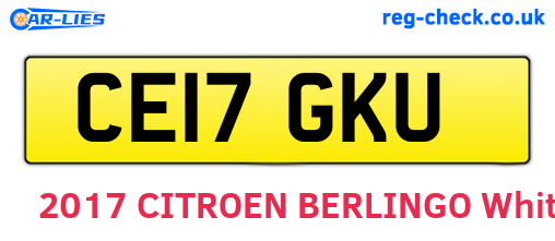 CE17GKU are the vehicle registration plates.