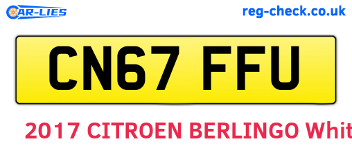CN67FFU are the vehicle registration plates.