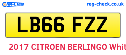LB66FZZ are the vehicle registration plates.
