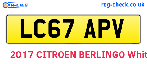 LC67APV are the vehicle registration plates.