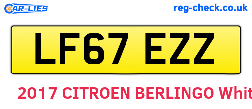 LF67EZZ are the vehicle registration plates.