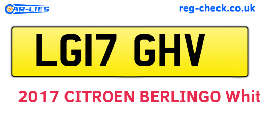 LG17GHV are the vehicle registration plates.