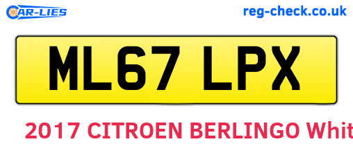 ML67LPX are the vehicle registration plates.