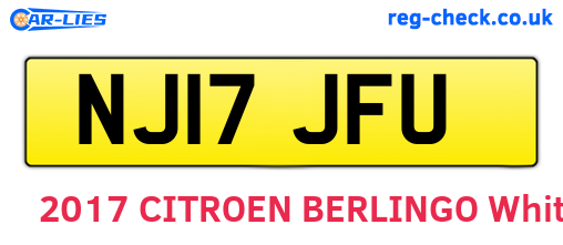 NJ17JFU are the vehicle registration plates.