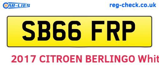 SB66FRP are the vehicle registration plates.