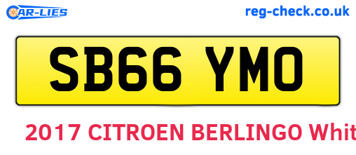 SB66YMO are the vehicle registration plates.