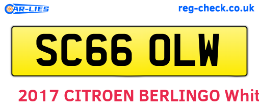 SC66OLW are the vehicle registration plates.