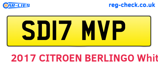 SD17MVP are the vehicle registration plates.