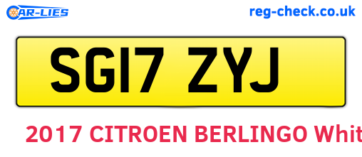 SG17ZYJ are the vehicle registration plates.